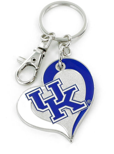 WHOLESALE KENTUCKY SWIRL HEART KEYCHAIN