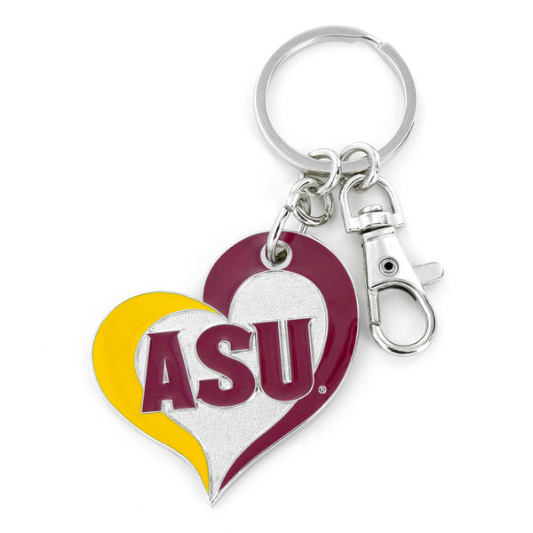 WHOLESALE ARIZONA STATE SWIRL HEART KEYCHAIN