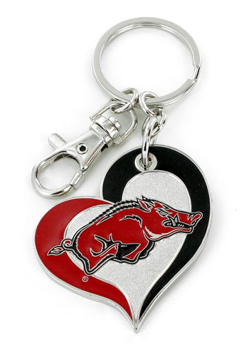 WHOLESALE ARKANSAS SWIRL HEART KEYCHAIN