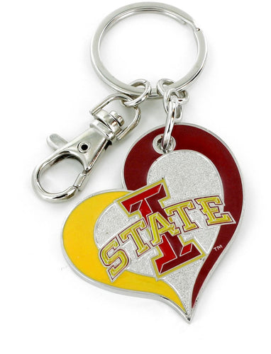 WHOLESALE IOWA STATE SWIRL HEART KEYCHAIN