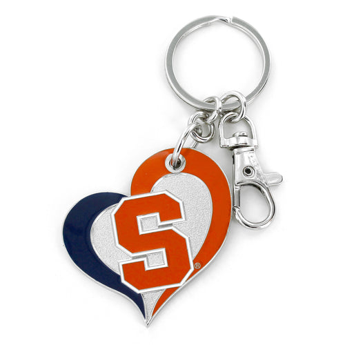 WHOLESALE SYRACUSE SWIRL HEART KEYCHAIN