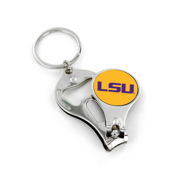 WHOLESALE LSU NAIL CLIPPER/BOTTLE OPENER KEYCHAIN