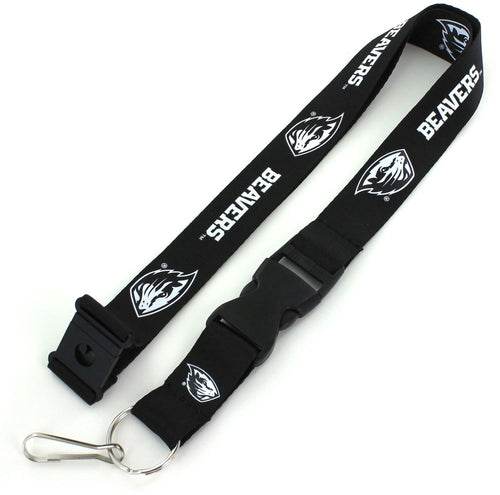 WHOLESALE OREGON STATE BLACK & WHITE LANYARD