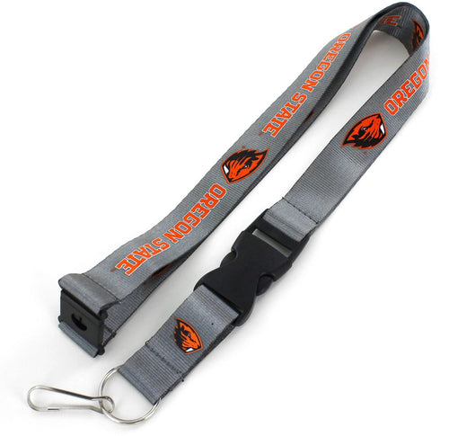 WHOLESALE OREGON STATE (CHARCOAL) LANYARD - NEW BEAVER HEAD