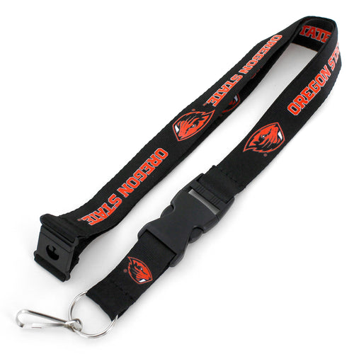 WHOLESALE OREGON STATE (BLACK) TEAM LANYARD - NEW BEAVER HEAD