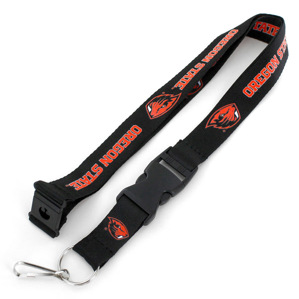 WHOLESALE OREGON STATE (BLACK) TEAM LANYARD - NEW BEAVER HEAD