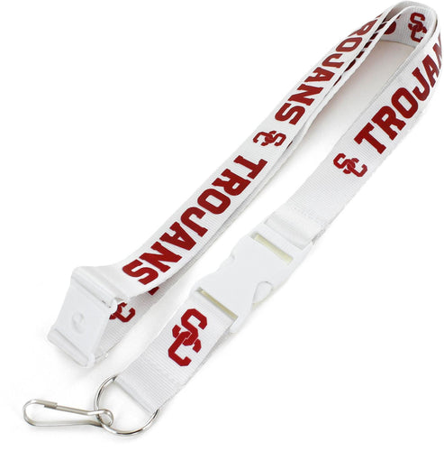 WHOLESALE USC (WHITE W/WHT BUCKLE) LANYARD
