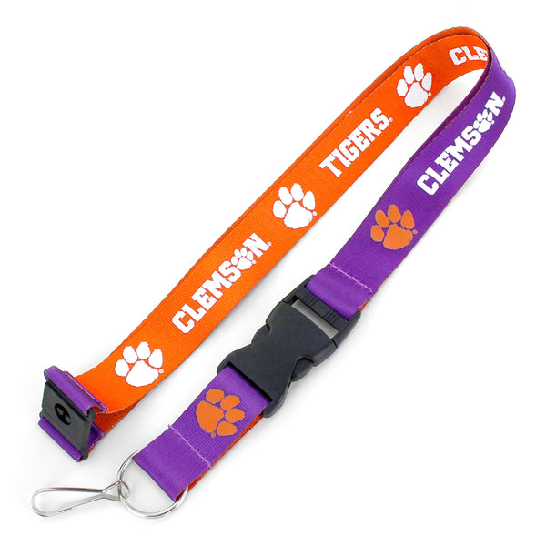 WHOLESALE CLEMSON (PURPLE /ORANGE) REVERSIBLE LANYARD