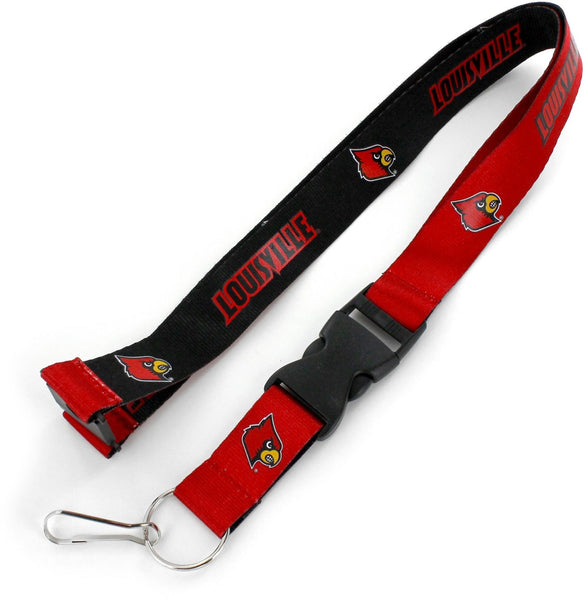 WHOLESALE LOUISVILLE (BLACK/RED) REVERSIBLE LANYARD