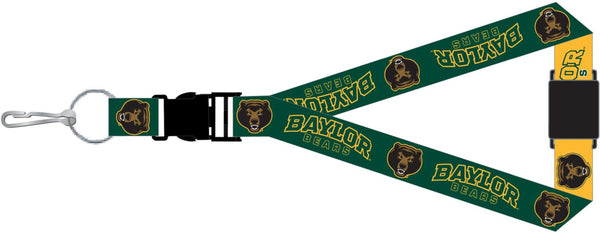 WHOLESALE BAYLOR (GREEN/YELLOW) REVERSIBLE LANYARD