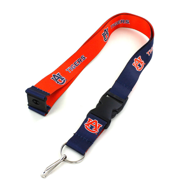 WHOLESALE AUBURN (BLUE/ORANGE) REVERSIBLE LANYARD