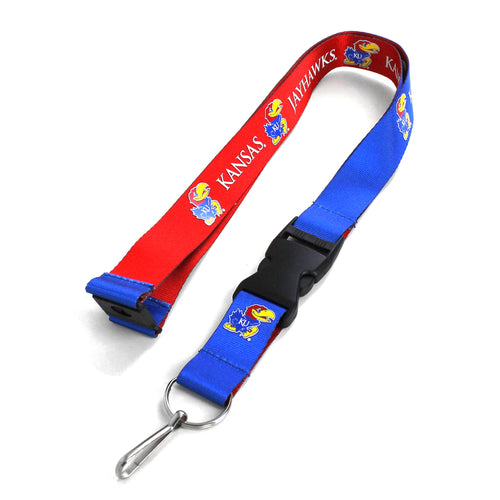 WHOLESALE KANSAS (BLUE/RED) REVERSIBLE LANYARD