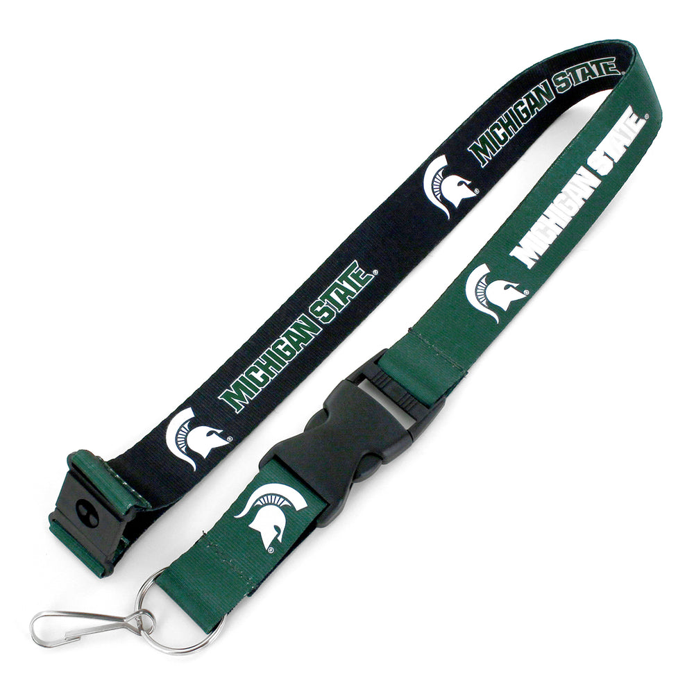 WHOLESALE MICHIGAN STATE (GREEN/BLACK) REVERSIBLE LANYARD