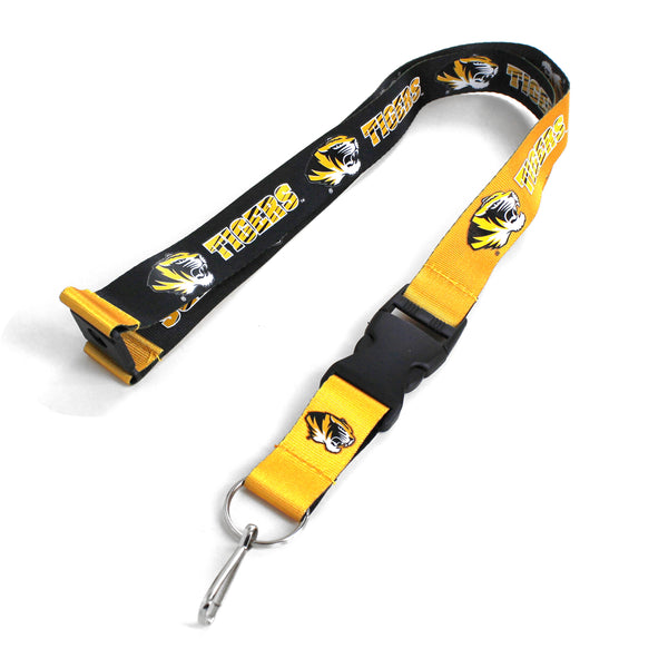 WHOLESALE MISSOURI (BLACK/GOLD) REVERSIBLE LANYARD