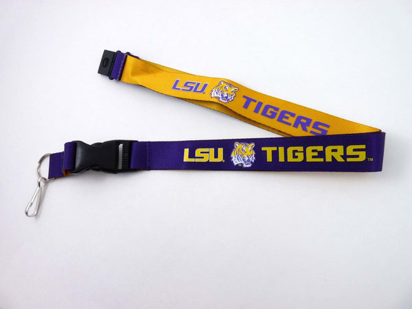 WHOLESALE LSU (PURPLE/GOLD) REVERSIBLE LANYARD