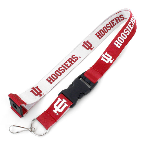WHOLESALE INDIANA (RED/WHITE) REVERSIBLE LANYARD