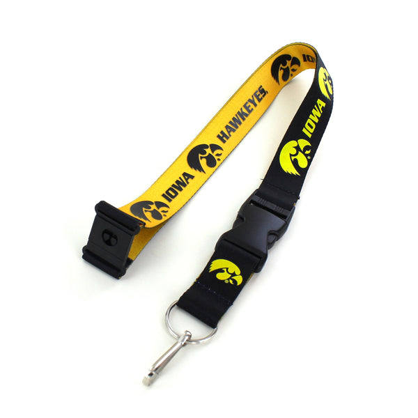 WHOLESALE IOWA (BLACK/GOLD) REVERSIBLE LANYARDS