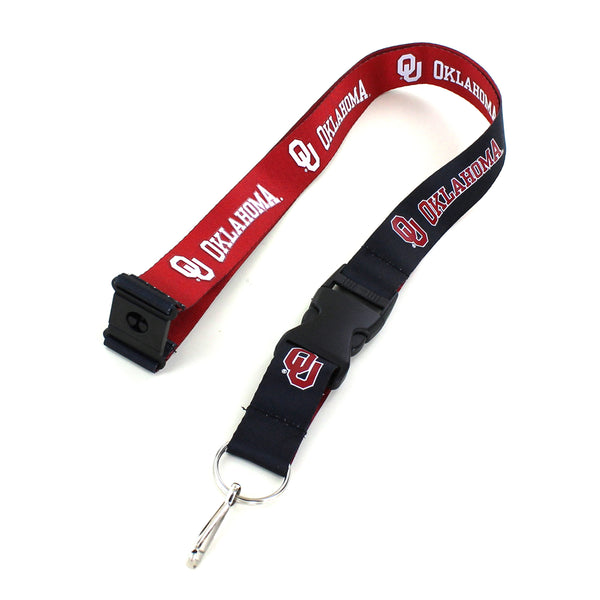 WHOLESALE OKLAHOMA (BLACK/RED) REVERSIBLE LANYARD