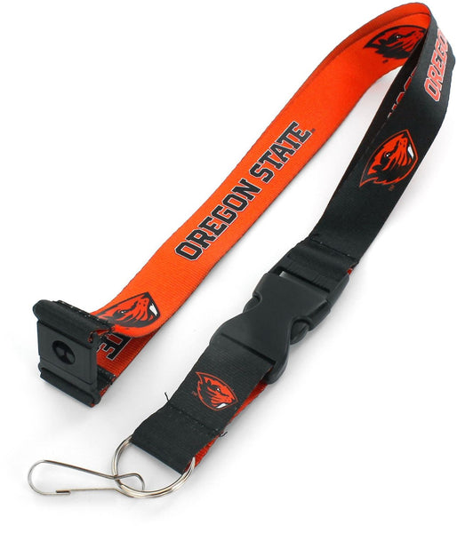 WHOLESALE OREGON STATE (BLACK/ORANGE) REVERSIBLE LANYARD
