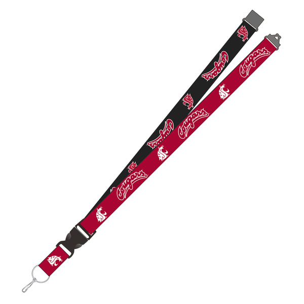 WHOLESALE WASHINGTON STATE (BLACK/RED) REVERSIBLE LANYARD