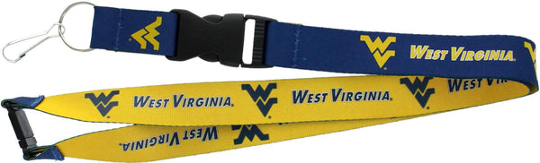 WHOLESALE WEST VIRGINIA (BLUE/GOLD) REVERSIBLE LANYARD