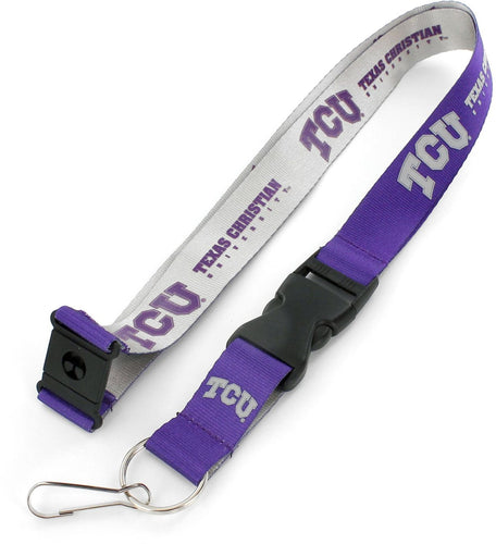 WHOLESALE TCU (PURPLE/GRAY) REVERSIBLE LANYARD