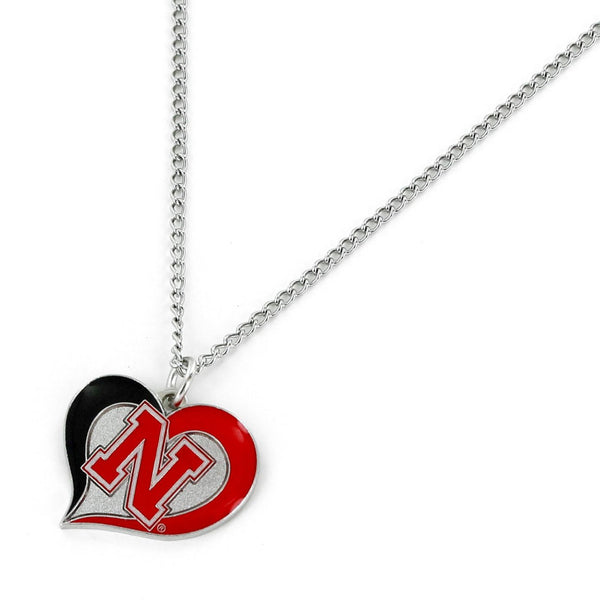 WHOLESALE NEBRASKA SWIRL HEART NECKLACE