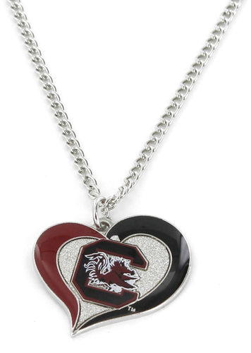 WHOLESALE SOUTH CAROLINA SWIRL HEART NECKLACE
