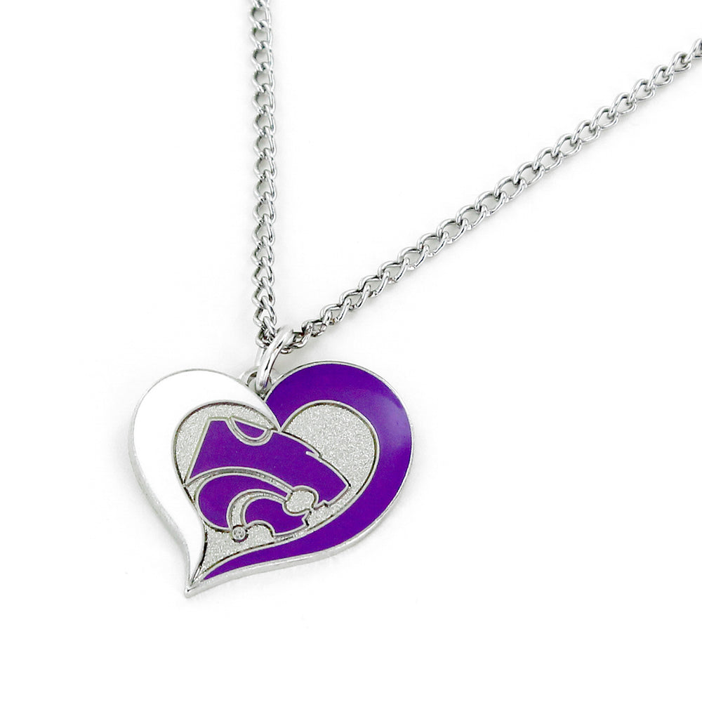 WHOLESALE KANSAS STATE SWIRL HEART NECKLACE