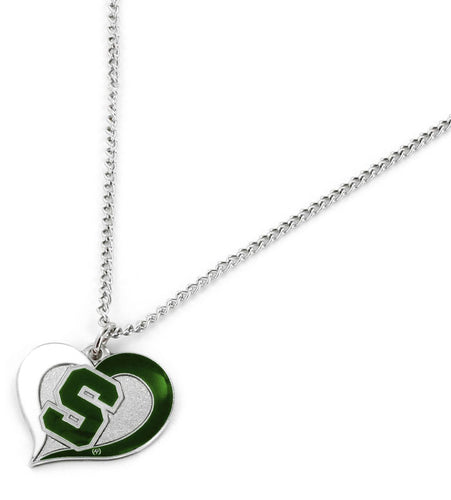 WHOLESALE MICHIGAN STATE SWIRL HEART NECKLACE