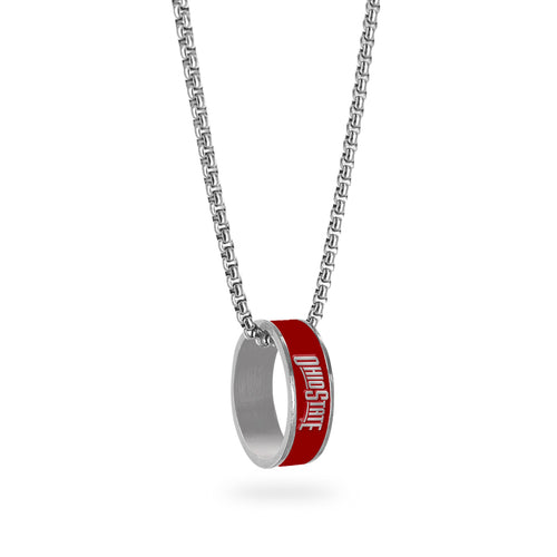 WHOLESALE OHIO STATE (SILVER) FASHION RING PENDANT NECKLACE