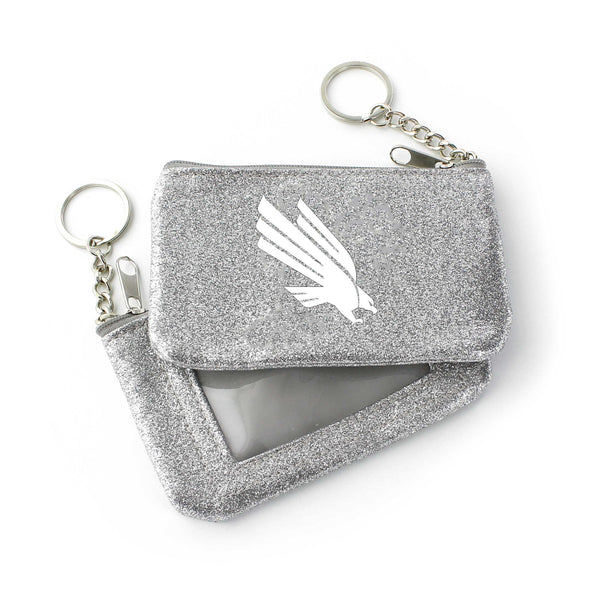 WHOLESALE NORTH TEXAS (SILVER) SPARKLE COIN PURSE (OC)