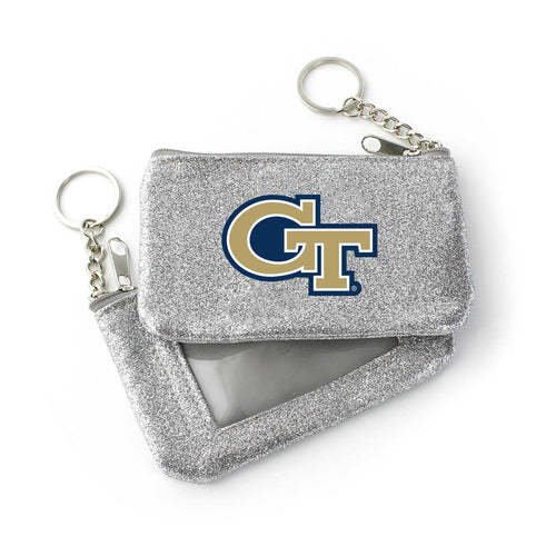 WHOLESALE GEORGIA TECH (SILVER) SPARKLE COIN PURSE (OC)