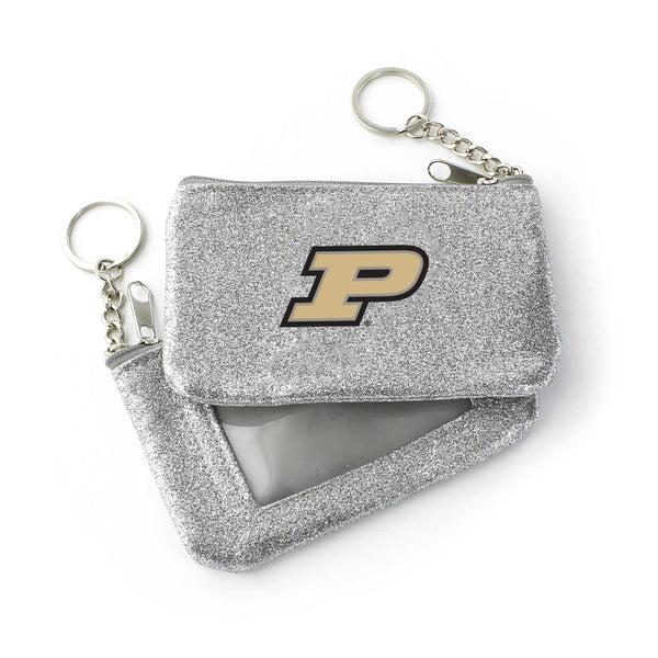 WHOLESALE PURDUE (SILVER) SPARKLE COIN PURSE (OC)