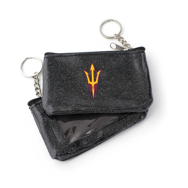 WHOLESALE ARIZONA STATE (BLACK) SPARKLE COIN PURSE (OC)