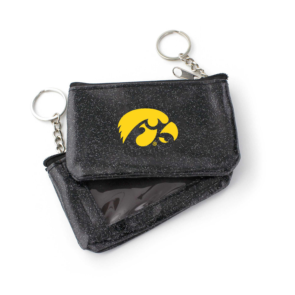 WHOLESALE IOWA SPARKLE COIN PURSE (BLACK) SPARKLE COIN PURSE (OC)