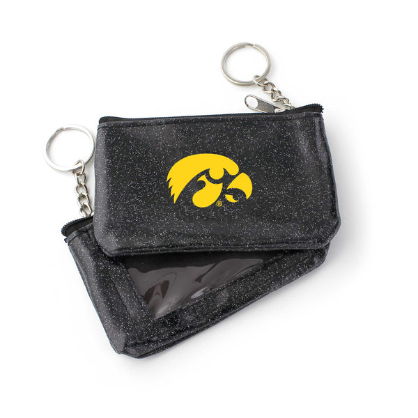 WHOLESALE IOWA SPARKLE COIN PURSE (BLACK) SPARKLE COIN PURSE (OC)