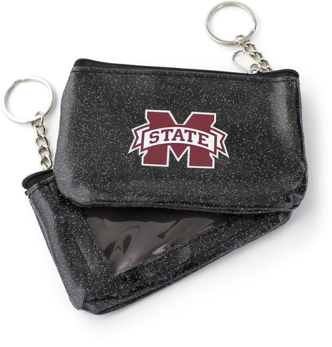WHOLESALE MISSISSIPPI STATE (BLACK) SPARKLE COIN PURSE (OC)