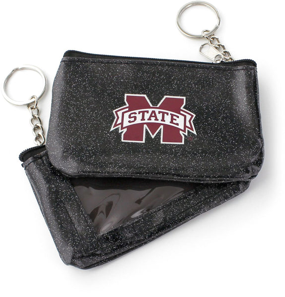 WHOLESALE MISSISSIPPI STATE (BLACK) SPARKLE COIN PURSE (OC)