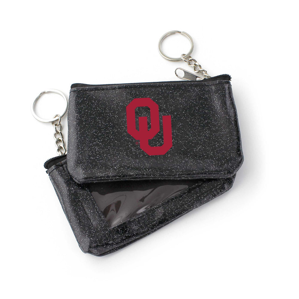 WHOLESALE OKLAHOMA (BLACK) SPARKLE COIN PURSE (OC)