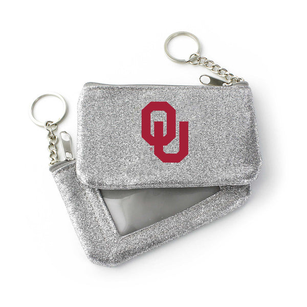 WHOLESALE OKLAHOMA (SILVER) SPARKLE COIN PURSE (OC)