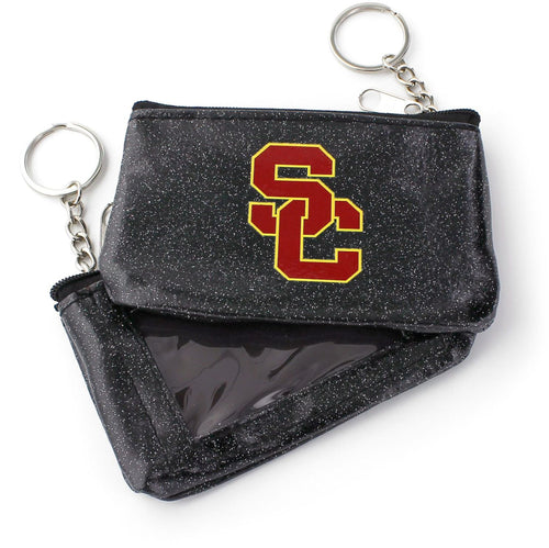 WHOLESALE USC (BLACK) SPARKLE COIN PURSE (OC)