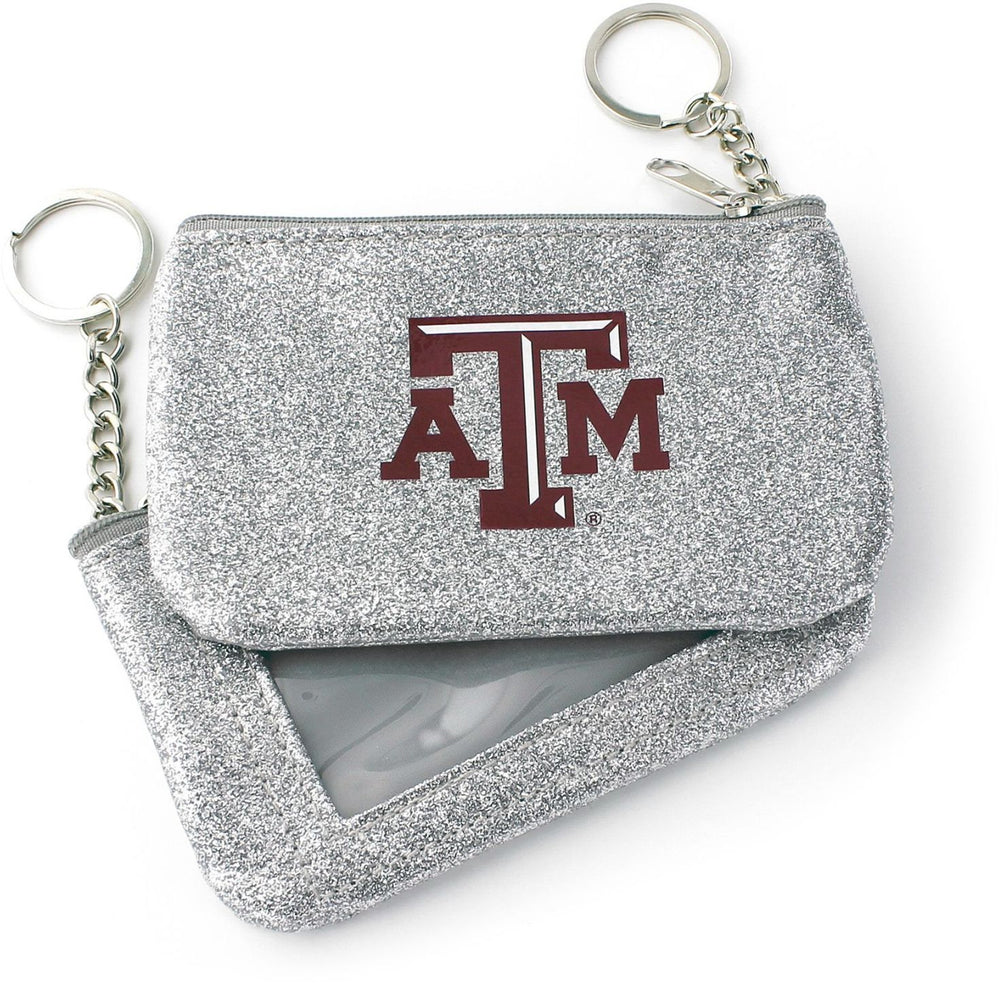 WHOLESALE TEXAS A&M (SILVER) SPARKLE COIN PURSE (OC)