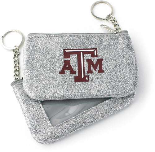 WHOLESALE TEXAS A&M (SILVER) SPARKLE COIN PURSE (OC)