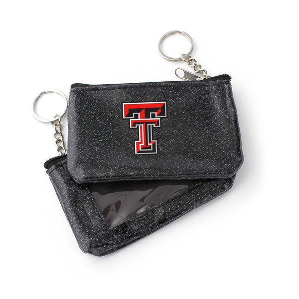 WHOLESALE TEXAS TECH (BLACK) SPARKLE COIN PURSE (OC)