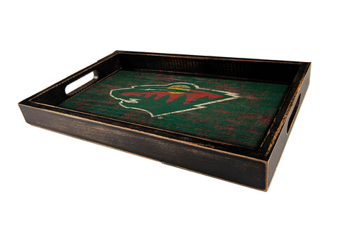 Wholesale NHL / H0760-Distressed Tray w Team Color / H0760-Minnesota Wild