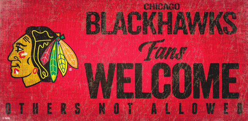 Wholesale NHL / H0847-Fans Welcome 6x12 H / H0847-Chicago Blackhawks
