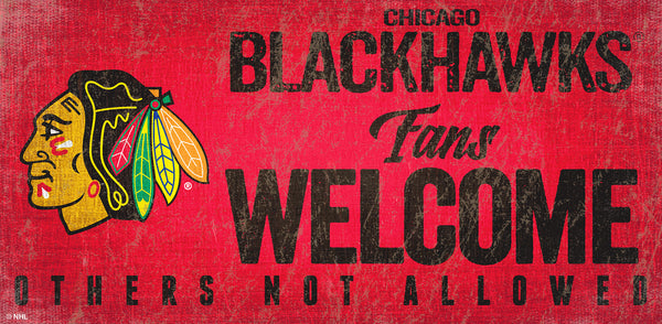 Wholesale NHL / H0847-Fans Welcome 6x12 H / H0847-Chicago Blackhawks