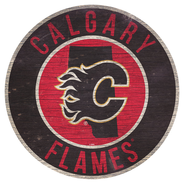 Wholesale NHL / H0866-12 in Circle with State / H0866-Clagary Flames