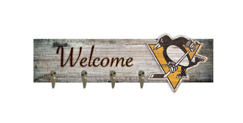 Wholesale NHL / H0873-Coat Hanger Welcome 6x24 / H0873-Pittsburgh Penguins